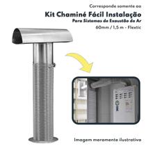 Kit Chaminé Fácil Para Aquecedor a Gás e Sistemas de Exaustão Diâmetro 60mm Comprimento 1,5m Flextic 03006000111