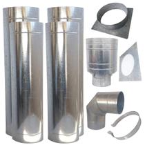 Kit Chaminé Galv 9Pol Completo 4M Chapeu Canhão/Curva 90
