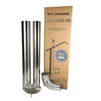 Kit Chaminé Ø 115mm Inox 2 Canos 1m Curva Chapéu Fogão Lenha - N 2 Hedlund