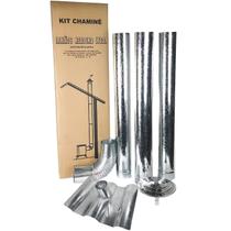Kit Chaminé Para Fogão A Lenha 3 Canos 1m + Joelho 90º + Chapéu + Telha Francesa - Hedlund - AMZ