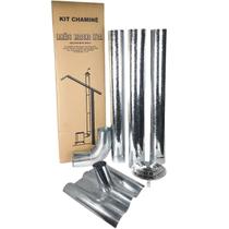 Kit Chaminé Para Fogão A Lenha 3 Canos 1m + Joelho 90º + Chapéu + Telha Romana - Hedlund