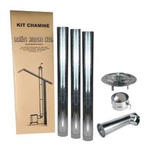 Kit Chaminé Para Fogão A Lenha 3 Canos 1m + Joelho + Chapéu + Anel Borboleta Galvanizado 115mm Nº2 - Hedlund Kit Chaminé Para Fogão A Lenha 3 Canos 1m + Joelho + Chapéu + Anel Borboleta Galvanizado 115mm Nº2 - Hedlund