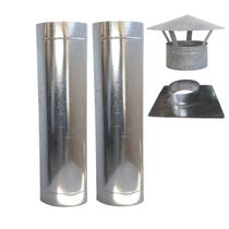 Kit Chaminé Tubo 2m 7 Pol Galvanizado Chinês Adaptador