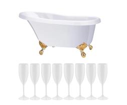 Kit Champanheira Grande Banheira Para 8 Garrafas + 8 Taças