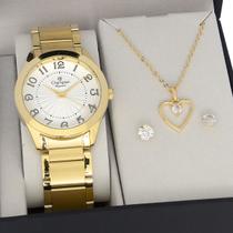 Kit Champion Dourado Feminino Analogico com Numeros + NF