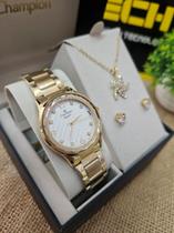 Kit champion feminino com colar e brincos cn25583w Kit champion feminino com colar e brincos cn25583w