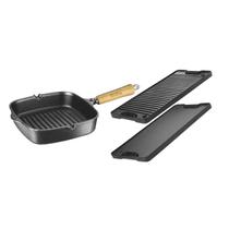 Kit Chapa Dupla Face Alça de Ferro e Frigideira Cook Grill Kit Chapa Dupla Face Alça de Ferro e Frigideira Cook Grill