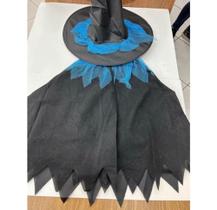 Kit Chapéu Bruxa Com Capa Infantil Halloween Festa Fantasia Kit Chapéu Bruxa Com Capa Infantil Halloween Festa Fantasia