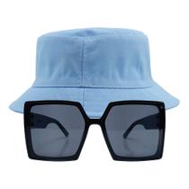 Kit Chapéu Bucket E Oculos De Sol Vintage Quadrado Grande MD-12 Kit Chapéu Bucket E Oculos De Sol Vintage Quadrado Grande MD-12