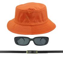 Kit Chapéu Bucket, Oculos De Sol Proteção Uv400 E Cinto Fivela Dourado CF04 Kit Chapéu Bucket, Oculos De Sol Proteção Uv400 E Cinto Fivela Dourado CF04