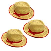 Kit Chapéu De Palha Malandrinho Festa Junina 3 peças