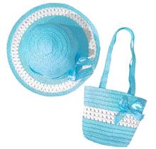 kIt chapeu de praia e bolsinha de mão infantil feminina