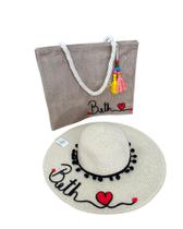 kit chapéu e bolsa moda praia barato