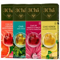 Kit Chás TRES 3 Corações 4 Sabores 40 Cápsulas 140g