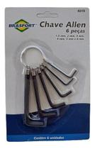 Kit Chave Allen De 1,5mm A 6mm Com 6 Peças Brasfort Kit Chave Allen De 1,5mm A 6mm Com 6 Peças Brasfort