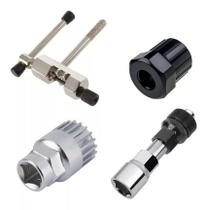 Kit Chave Bike Corrente Extrator Pedivela Movimento Central