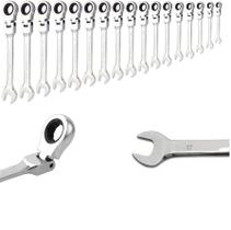 Kit chave boca combinada catraca cabeça flexível 6 à 22mm