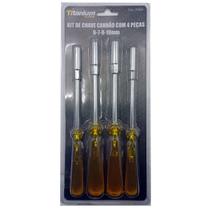 Kit Chave Canhão 4 Peças CRV Titanium Platina Manutenção e Reparos Profissionais Kit Chave Canhão 4 Peças CRV Titanium Platina Manutenção e Reparos Profissionais