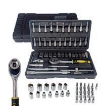 Kit Chave Canhão Catraca 46 Peça Profissional Alta Qualidade
