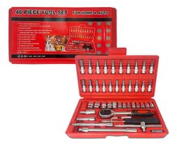 Kit Chave Canhão Catraca 46 Peças Kit Chave Canhão Catraca 46 Peças