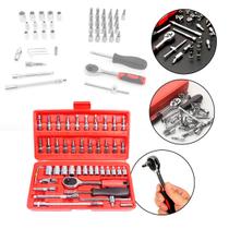 Kit Chave Canhão Catraca 46 Peças