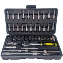 Kit Chave Canhão Catraca Profissional 46 Peças - Material de Alta Qualidade