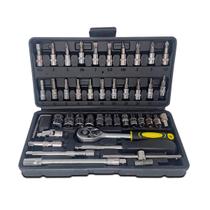 Kit Chave Canhão Catraca Profissional 46 Peças Material de Alta Qualidade