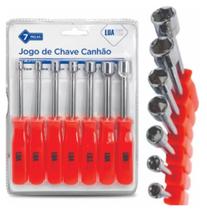 Kit Chave Canhão Longo Jogo Soquete Profissional 7 Peças Aço