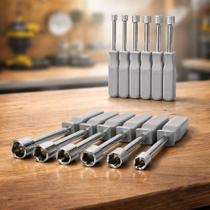 Kit Chave Canhão Soquete Profissional 7 Pcs Aço 5-12mm Cabo