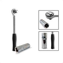 Kit Chave Catraca 1/2 + Soquete 1/2 Magnético 16mm Saca Vela