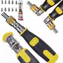 Kit Chave Catraca 1/4 12 Pçs Bits Fenda Philips Torx Soquete