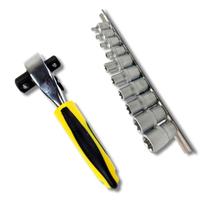 Kit Chave Catraca 3/8 e 1/2 e Soquete Sextavado Torx Kit Chave Catraca 3/8 e 1/2 e Soquete Sextavado Torx