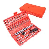 Kit Chave Catraca 46 Peças com Soquetes e Chaves Allen Luatek Profissional