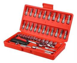 Kit Chave Catraca 46 Peças Multifuncional Kit Chave Catraca 46 Peças Multifuncional