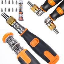 Kit Chave Catraca Articulada 1/4 12 Pçs Bits Fenda Phillips Torx Soquete Allen