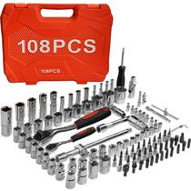 Kit Chave Catraca com 108 Ferramentas Mecânico Profissional - Steel Profissional