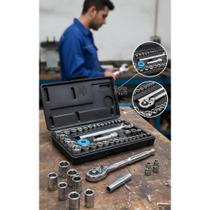 Kit Chave Catraca Reversível Soquetes 40 Peças Maleta