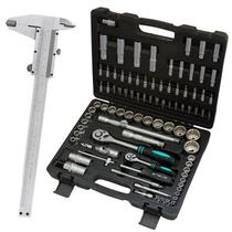 Kit Chave Catraca Soquetes 1/2 e 1/4 Aço CR-V 94 Peças STELS + Paquímetro de Aço 6 POL MTX Kit Chave Catraca Soquetes 1/2 e 1/4 Aço CR-V 94 Peças STELS + Paquímetro de Aço 6 POL MTX