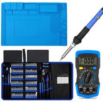 Kit Chave Celular Profissional 140em1 + Manta 45x30cm + Multímetro + Ferro de Solda Voltagem:110V Kit Chave Celular Profissional 140em1 + Manta 45x30cm + Multímetro + Ferro de Solda Voltagem:110V