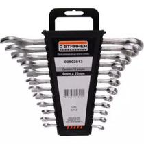 Kit Chave Combinada Aço Carbono 12Pçs de 6mm à 22mm Starfer