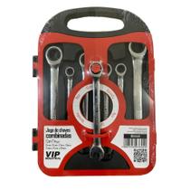 Kit Chave Combinada Catraca 7 Peças Em Aço Vanadium 08 A 19m Kit Chave Combinada Catraca 7 Peças Em Aço Vanadium 08 A 19m