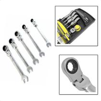 Kit Chave Combinada Catracada Cabeça Articulada Móvel 5Pçs