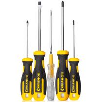 Kit Chave De Fenda E Philips Imantada Cabo Emborrachado 5 Peças
