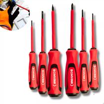 Kit Chave De Fenda Philips Isolada Eletricista 6 Peças Imã Magnética