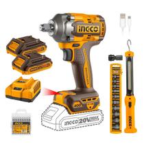 Kit Chave De Impacto 2 Bateria Jogo Soquete 10pcs Ingco