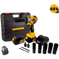 Kit Chave de Impacto e Furadeira 48v Bivolt Recarregável Automotivo