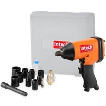 Kit Chave de Impacto Pneumática de 1/2"" com 10 Soquetes + Maleta - PN700 - INTECH MACHINE Kit Chave de Impacto Pneumática de 1/2"" com 10 Soquetes + Maleta - PN700 - INTECH MACHINE