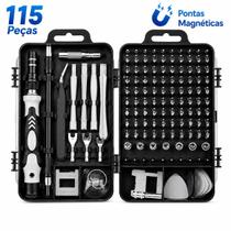 Kit Chave De Precisão 115 Em 1 Profissional Para Celular Notebook Eletrônicos E Reparos Domésticos