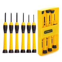 Kit Chave De Precisão Stanley 6 Pcs Celular Notebook Relógio Tablet Óculos Fenda Philips Manutenção Reparo Profissional