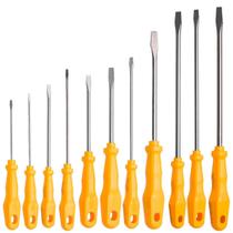 Kit Chave Fenda Ponta Chata 11 Chaves Tramontina Amarelo Kit Chave Fenda Ponta Chata 11 Chaves Tramontina Amarelo